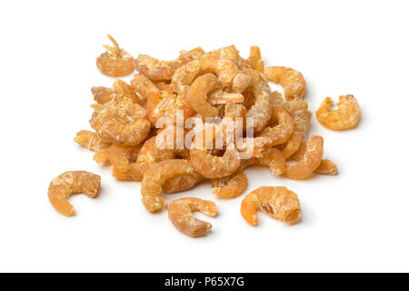 Heap of dried shrimp isolated on white background Stock Photo