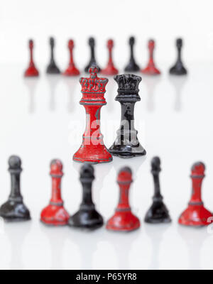 Vintage Die Cast Metal Chess Pieces Stock Photo