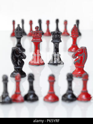 Vintage Die Cast Metal Chess Pieces Stock Photo