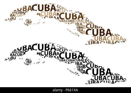 Sketch Cuba letter text map, Cuba - in the shape of the continent, Map ...