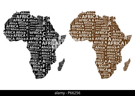 Sketch African Letter Text Continent, African Word - In The Shape Of 