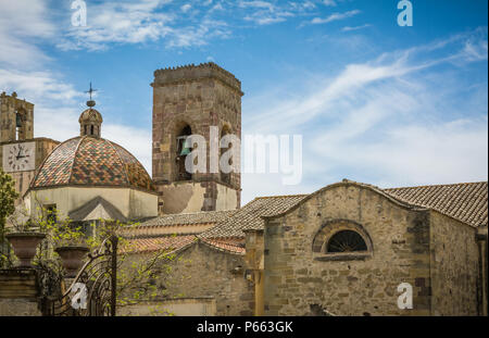 The church of the Immaculate Conception in Barumini, Sardinia, Italy. The church, dating back to the sixteenth century, is built in late-Gothic forms. Stock Photo