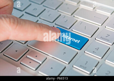 Mail keyboard button on grey keyboard. Internet inscriptions on the grey silver keyboard button close up Stock Photo
