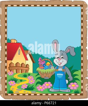 Parchment with Easter bunny topic 2 - eps10 vector illustration Stock ...