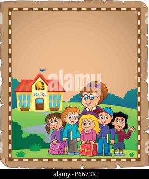 School class theme parchment 1 - eps10 vector illustration. Stock Vector