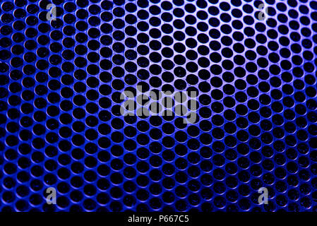 Background texture of blue lattice in backlight. Stock Photo