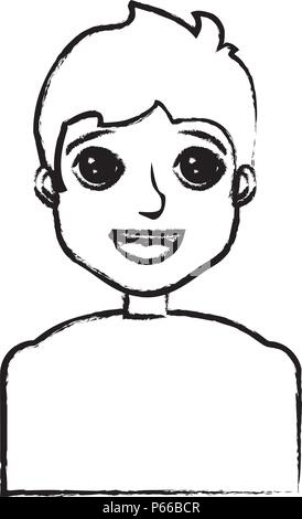cartoon man smiling icon over white background, vector illustration ...