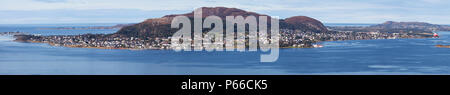 Valderoy Island from the Fjellstua Viewpoint on top of the mount Aksla, Alesund, Norway. Stock Photo