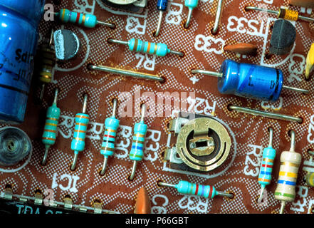 Electronic Components on a Circuit Board Stock Photo