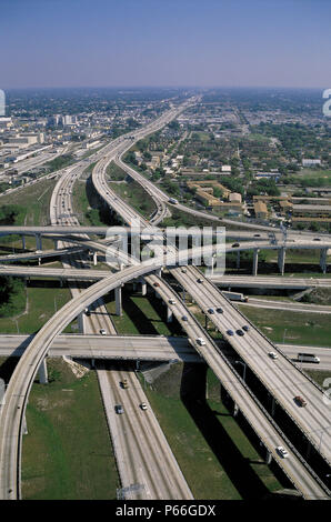 aerial - highways - city of los angeles - state of California - USA Stock Photo