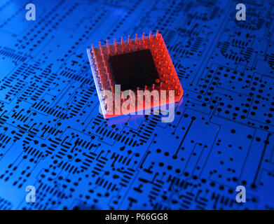 Integrated Circuit, Film-Layout of a Printed Circuit Board Stock Photo