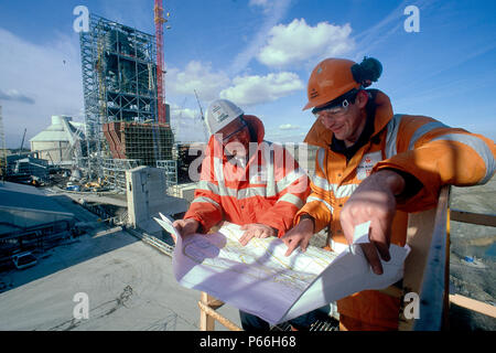 Construction of cement works. Rugby, UK. Stock Photo