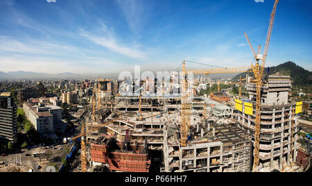 Construction of the mall Costanera Center, Santiago, Chile. It will be the highest Skycraper in South America. Stock Photo