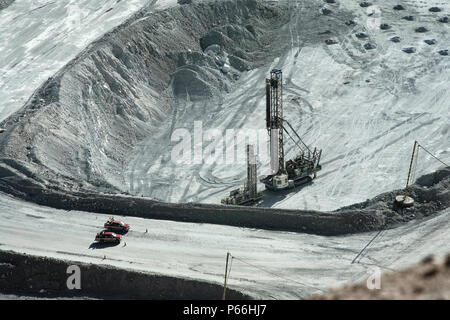 Drilling Machine in Copper Mine, Escondida Norte, Chile Stock Photo
