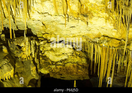 Mallorca, Impressive stalagmite limestone formations in caves of drach Stock Photo