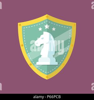Knight Chess Emblem logo. Vector illustration Stock Vector