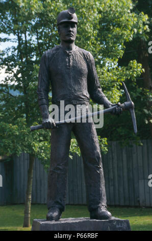 Coal miner statue in Big Stone Gap, Virginia, Blue Ridge Mountains. Photograph Stock Photo
