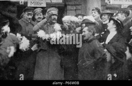 Józef Klemens Pilsudski (5 December 1867 – 12 May 1935), Polish statesman; Chief of State (1918–22), 'First Marshal' (from 1920), and leader (1926–35) of the Second Polish Republic. From mid-World War I he had a major influence in Poland's politics, and was an important figure on the European political scene Stock Photo