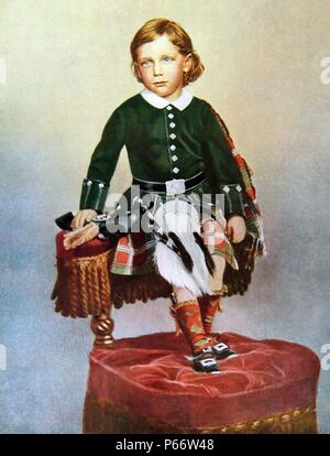 The young Prince George (later King George V of Great Britain), (George Frederick Ernest Albert; 3 June 1865 – 20 January 1936) was King of the United Kingdom and the British Dominions, and Emperor of India, from 6 May 1910 until his death. photographed in 1870 Stock Photo