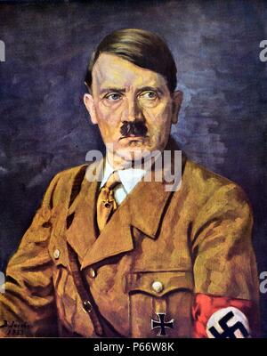 Adolf Hitler 1889-1945. German politician and the leader of the Nazi Party. He was chancellor of Germany from 1933 to 1945 and dictator of Nazi Germany from 1934 to 1945. Stock Photo