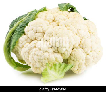 Fresh cauliflower isolated on white background with clipping path. Stock Photo