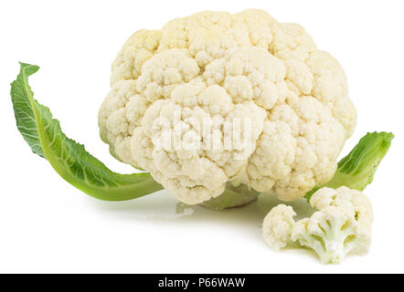 Fresh cauliflower isolated on white background with clipping path. Stock Photo