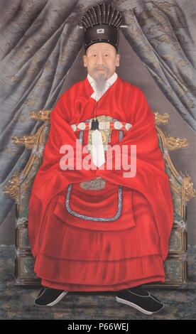 Gojong the Emperor Gwangmu 1852 – 21 January 1919) was the twenty-sixth king of the Korean Joseon Dynasty and the first emperor of the Korean Empire. Stock Photo