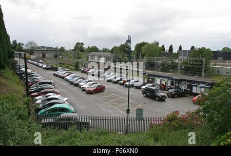 Car parking facility at Lichfield Trent Valley station, Staffordshire. 2007 Stock Photo
