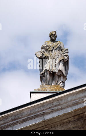 Saint Peter the Apostle, statue on facade of the Mantua Cathedral dedicated to Saint Peter, Mantua, Italy Stock Photo