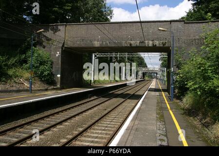 Platform view at Hampton in Arden station, Warwickshire. 2007 Stock Photo