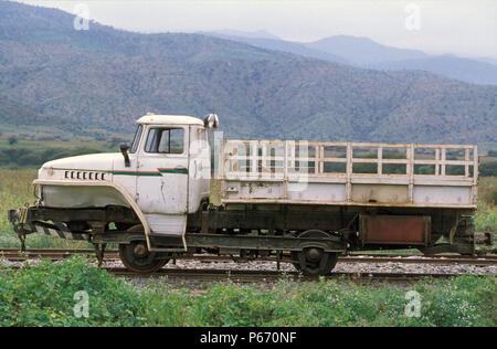 The rebuilding of Eritrea's railway between Masawa on  the Red Sea Coast and Asmara the capital, following 30 years of abandonment and Civil War, was  Stock Photo