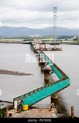 Elivated view of piers and walkway Stock Photo