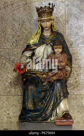 Virgin Mary with baby Jesus, statue in the church of St. Mark in Zagreb, Croatia Stock Photo