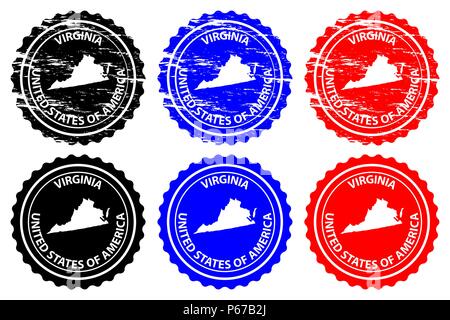 Virginia sticker. Travel rubber stamp with map of US state, vector ...