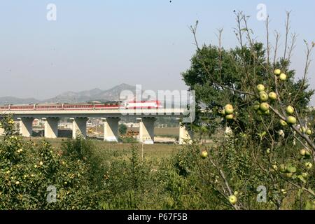 Building the new railway between Jinzhou and Qinghuangdao. September 2005. Stock Photo