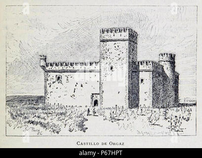 1886, España, sus monumentos y sus artes, su naturaleza e historia, Castilla La Nueva, vol 3, Castillo de Orgaz, Pascó. Stock Photo