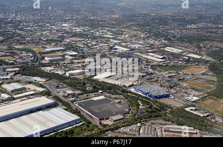 aerial view of the industrial area Don Valley, Sheffield, UK Stock Photo