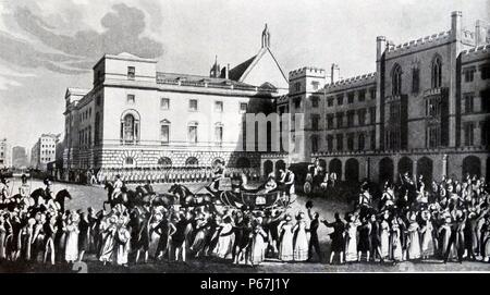 The House of Lords in the old parliament building;   London;   England 1834 Stock Photo