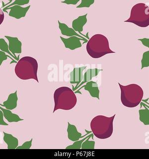 Beet pattern seamless. Vector illustration. Food wallpapers from vegetables. Pantone colors. Stock Vector