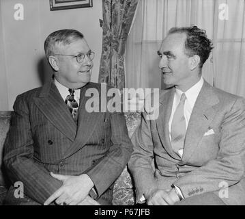 Attorney General's Conference of U.S. Attorneys elects president. Attorney General Frank Murphy's Conference of  U.S. Attorneys' new president, Benjamin Harrison, U.S. Attorney from the Southern California District. The conference was the first general meeting of U.S. attorneys ever called, and the group is now banded together under the name of the U.S. Attorney's Association Stock Photo