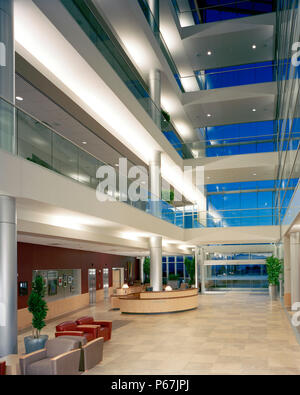 Interior view of new medical facility lobby in Salt Lake City, Utah. USA Stock Photo