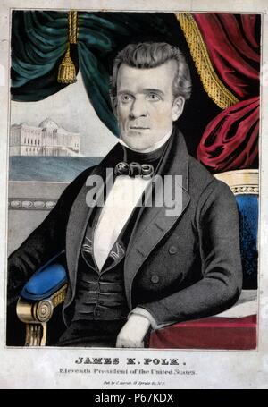 James K. Polk was the 11th President of the United States. Polk served as the 17th Speaker of the House of Representatives and as Governor of Tennessee before he surprised everyone by entering and winning the 1844 election for President. Stock Photo