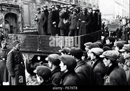 Photograph of the Warsaw Ghetto  was the largest of all the Jewish ghettos in Nazi-occupied Europe during World War II. Dated 1945 Stock Photo