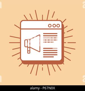 web interface icon over orange background, colorful design. vector illustration Stock Vector