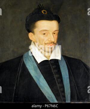 Henry III of France (1551-1589) attributed to Francois Quesnel (1543/1544 - 1616) a French painter of Scottish extraction. Dated 16th century. Stock Photo