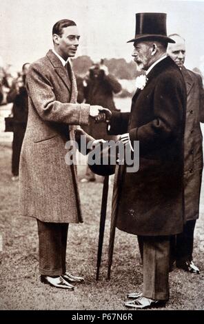 The Duke of York attend the Richmond Horse Show, with his ailing father King George V. Stock Photo