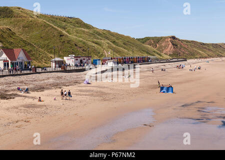 A view from the beach down the promenade at Saltburn by the Sea, England,UK Stock Photo