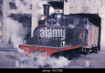Spain's Sabero Colliey system sported this magnificent meter gauge Sharp Stewart 0-6-0T 'El Esla' built at the company's works  in Great Bridgewater S Stock Photo
