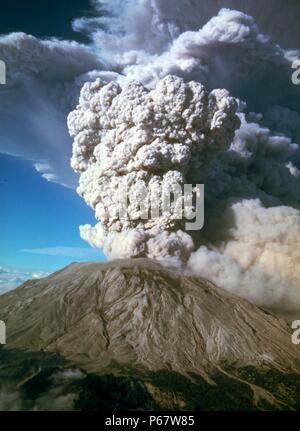 In 1980, a major volcanic eruption occurred at Mount St. Helens, a volcano located in state of Washington, in the United States.. Stock Photo