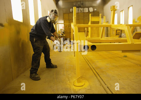 Painting Booth Heavy equipment factory Ontario Canada Stock